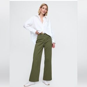 NWT Gap high rise stride wide leg ankle khakis
